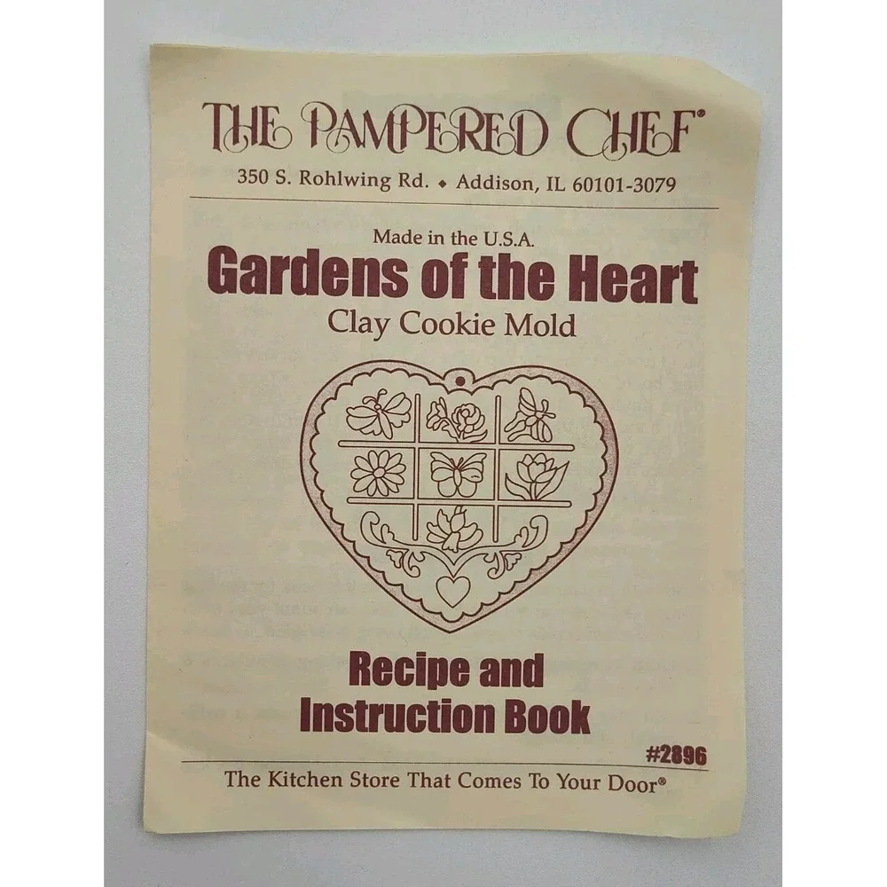 Pampered Chef 96' GARDENS OF THE HEART Clay Mold SEE‎ PICS NOT USED